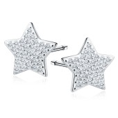 Cercei argint stele cu pietre DiAmanti Z1981E9R_W-DIA